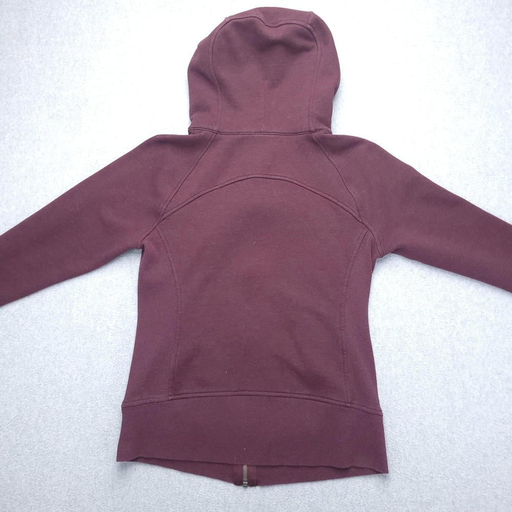 Lululemon Scuba Hoodie Womens 8 Red‎ Full Zip Fleece Long Sleeve Athleisure - Picture 6 of 10